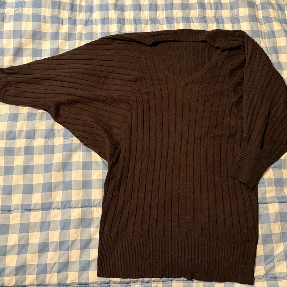 Women’s Brown V-Neck Sweater